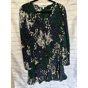 Veronica Beard Silk Blend Floral Dress Size 10 Lined Long Sleeve